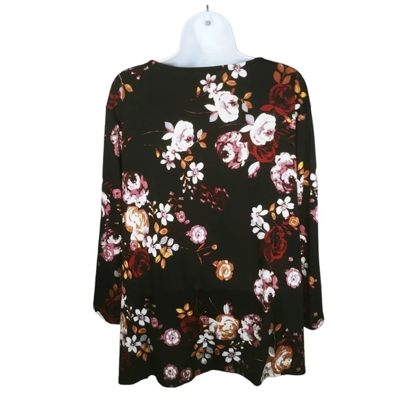 Jules  & Leopold Black Floral Top Business Casual Blouse 3X - Picture 5 of 7